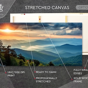 Blue Ridge Canvas Blue Ridge Mountains, Canvas Wall Art, National Park Poster, Extra ...