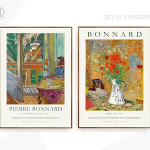 Modern Gallery Wall Exhibition Poster Prints Set, Bonnard - Impressionist Paintings Decor