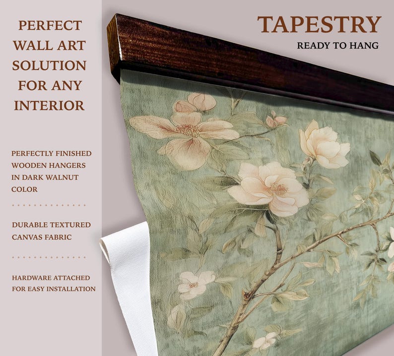 ArtTerritoryPrints Magnolia Botanical Wall Tapestry - Thumbnail 4