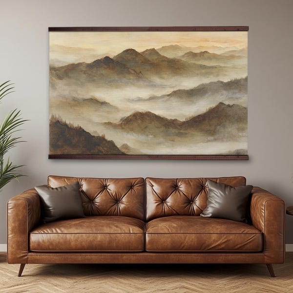 Arazzo Blue Ridge Mountains Smoky Mountain Canvas, decorazione per baita