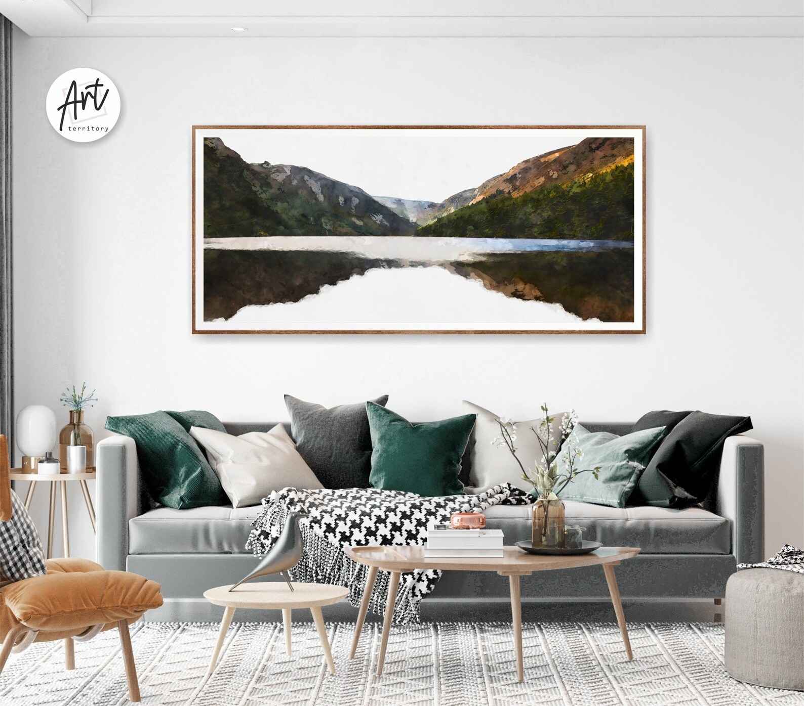 Mountain Lake Landscape Wall Art Print Modern Lake House - Etsy