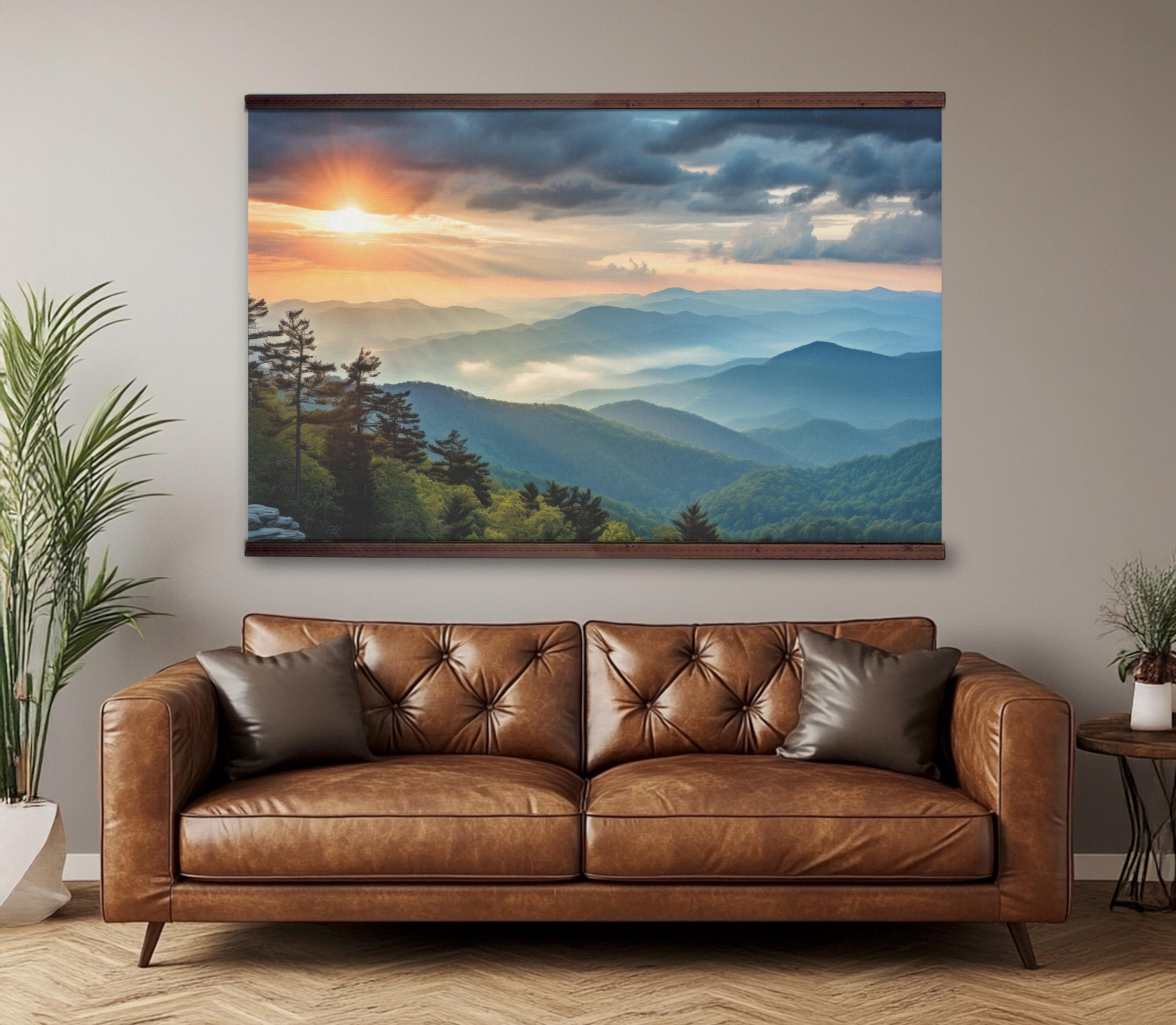 Blue Ridge Canvas Blue Ridge Mountains Canvas Tapestry: Extra Large National Park Wall ...