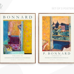 Bonnard Set of 2 Museum Quality Impressionism Prints Set, Exhibition Poster Wall Decor