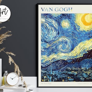 Van Gogh Gallery Wall Art Poster Prints, Exhibition Canvas or Poster - The Starry Night