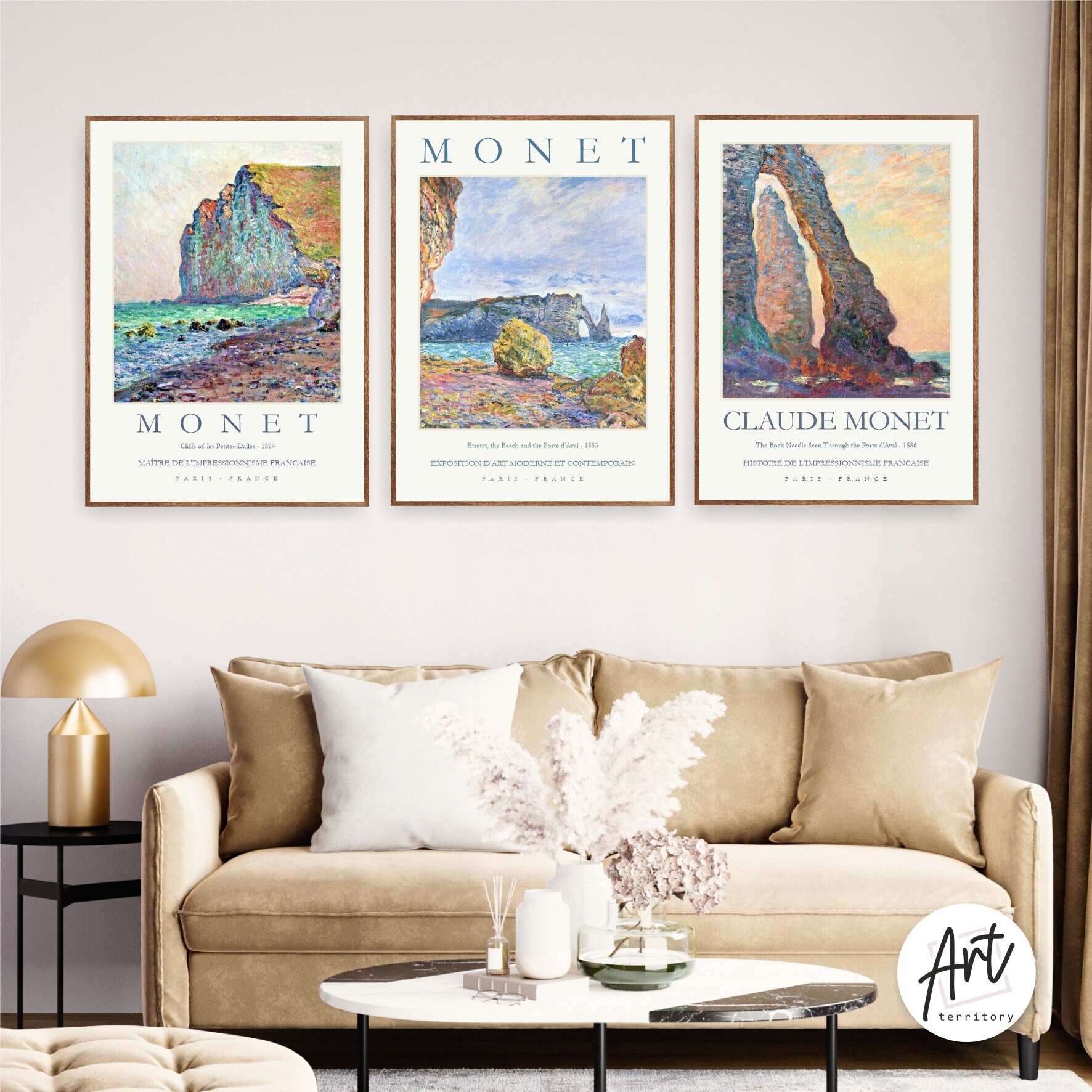 Gallery Wall Prints Set of 3 Exhibition Posters - Claude Monet