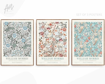 Stampe di poster floreali di William Morris - Set di 3