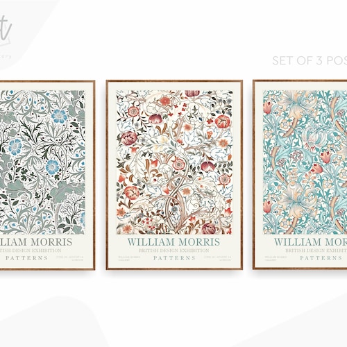 William Morris Set of 3 Prints Botanical Poster Set 3 Piece Etsy
