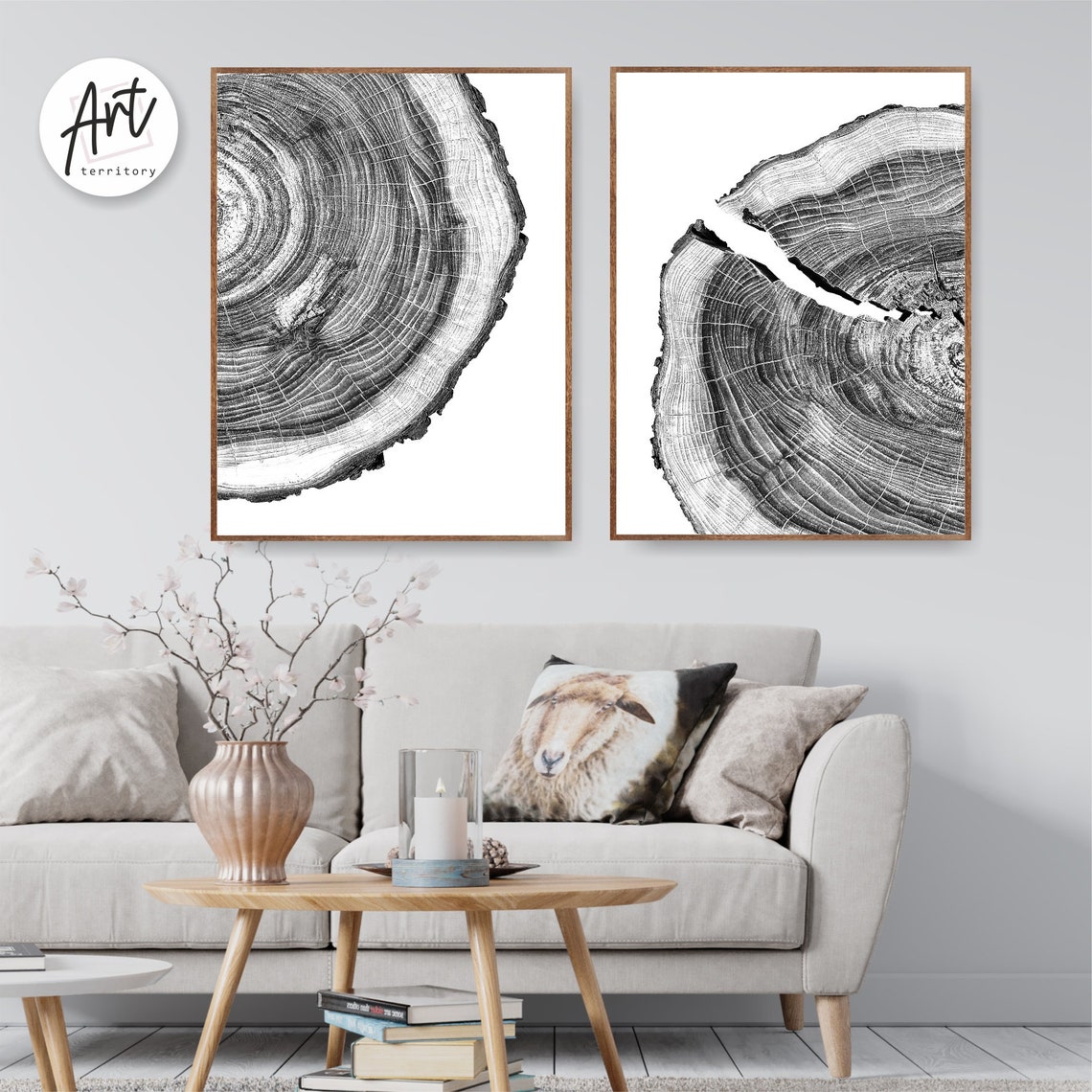 Tree Ring Prints Lake House Large Wall Art Posters Etsy