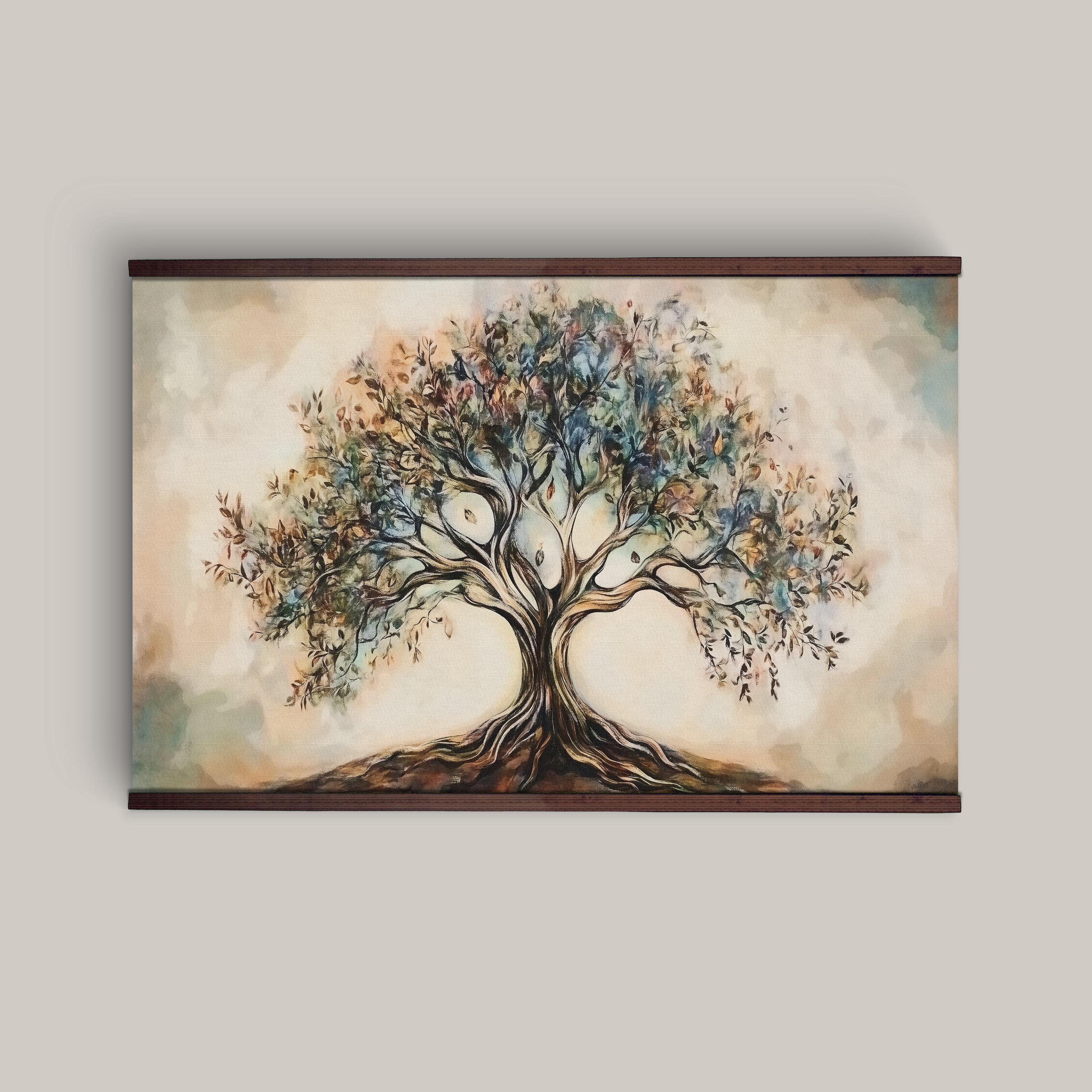 Tree of Life Tapestry Canvas Wall Art Large Abstract Tree Painting - Etsy
