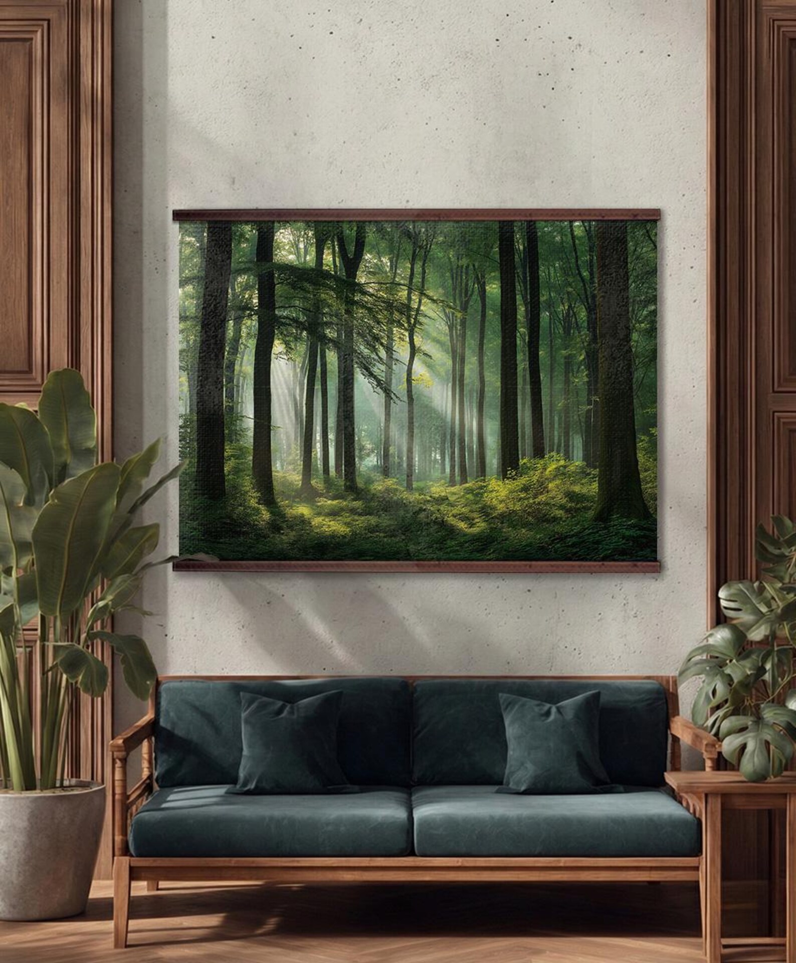 Extra Forest Extra Large Forest Wall Art, Green Woodland Tapestry Canvas - Etsy