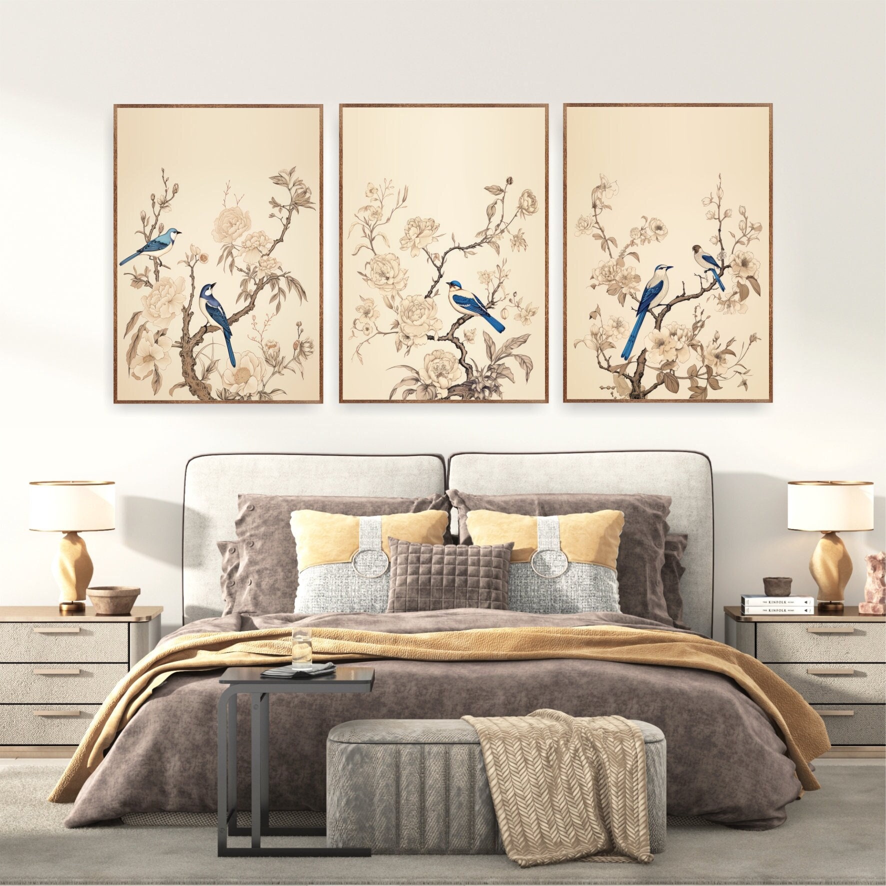 Vintage Chinoiserie Wall Art Set of 3 Prints - Etsy