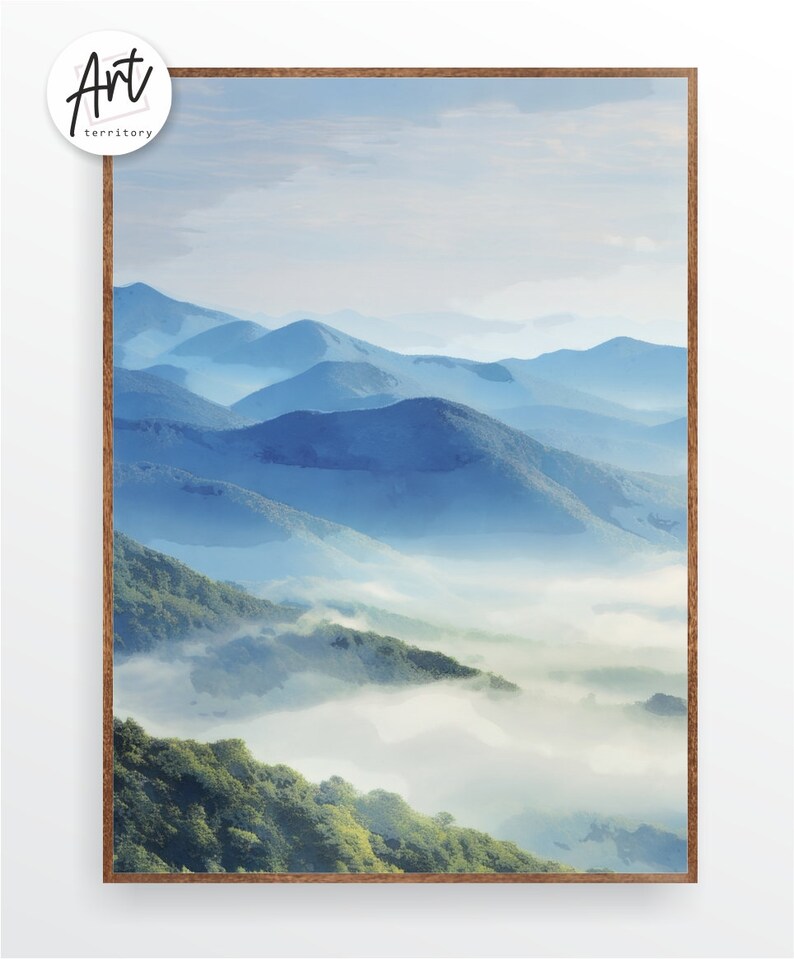 Blue Ridge Poster Blue Ridge Mountains National Park Posters, Lake House Decor - Etsy