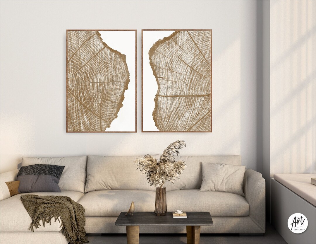 Tree Ring Prints Lake House Large Wall Art Posters Set Etsy