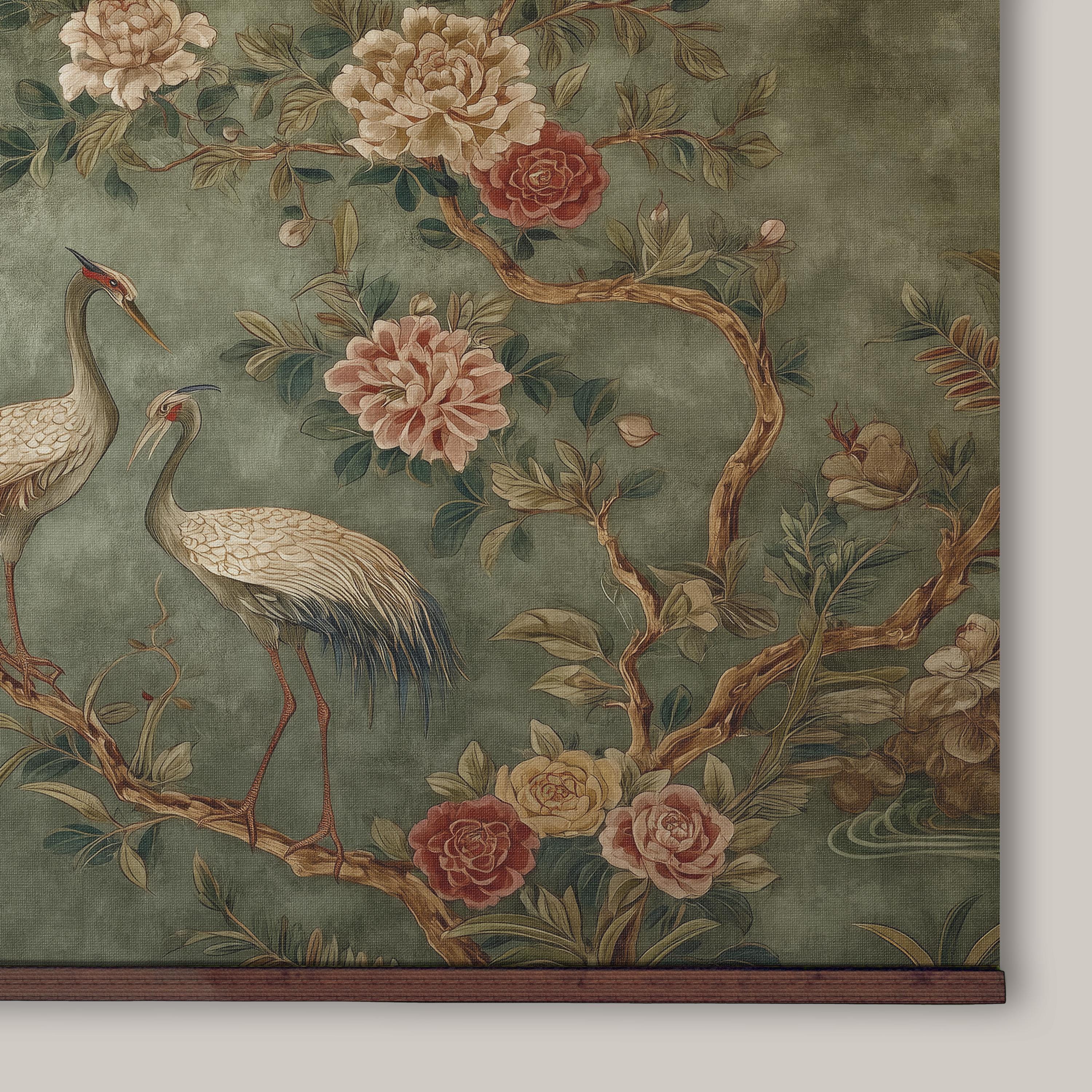 William Morris Chinoiserie Tapestry: Vintage Floral Bird Wall Hanging ...