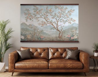 Chinoiserie Tree of Life Wall Tapestry – Blue Extra Large Wall Art William Morris