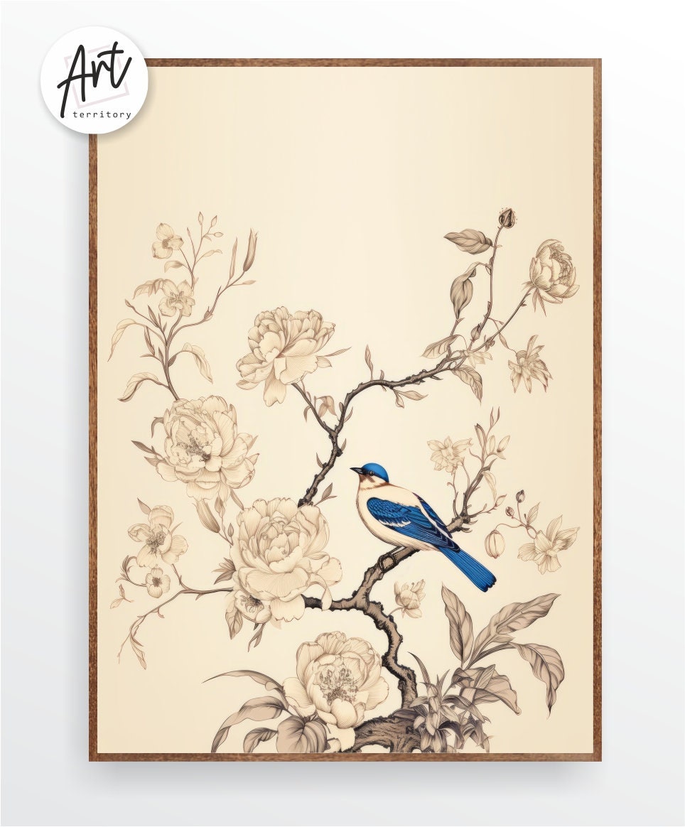 Vintage Chinoiserie Wall Art Set of 3 Prints - Etsy