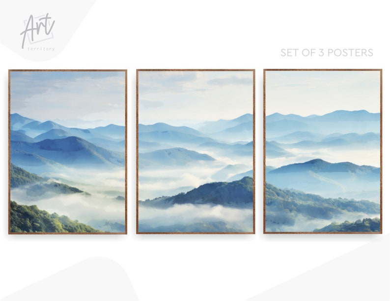 Blue Ridge Poster Blue Ridge Mountains National Park Posters, Lake House Decor - Etsy