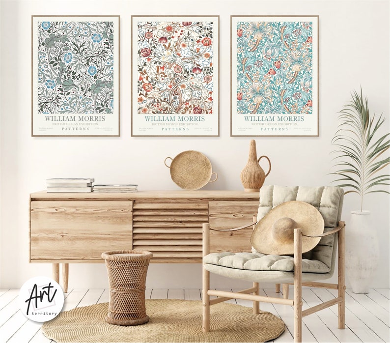 William Morris Floral Poster Prints Set of 3 Etsy