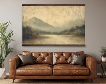 Oversized Landscape Oil Painting Print, Tapestry Canvas Wall Art