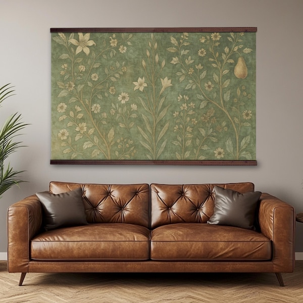 Vintage Botanical William Morris Tapestry Pear Tree