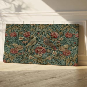 Arte murale su tela extra large con motivo botanico vintage di William Morris
