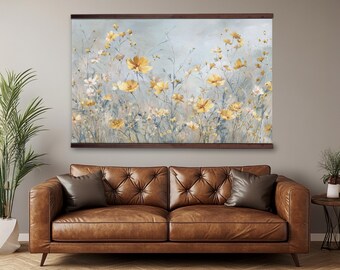 Wildflower Wall Tapestry, Vintage Floral Hanging Art, Botanical Decor for Living Room & Bedroom