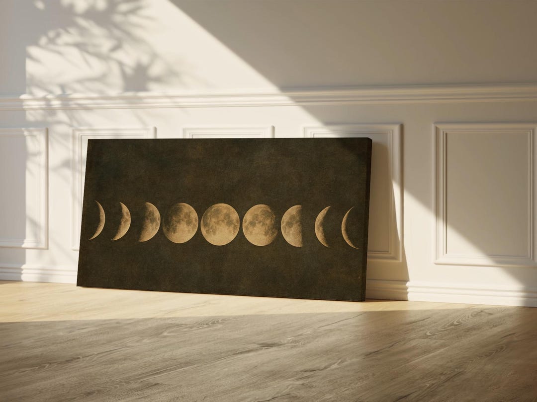 Vintage Moon Phases Canvas Wall Art: Celestial Boho Decor - Etsy