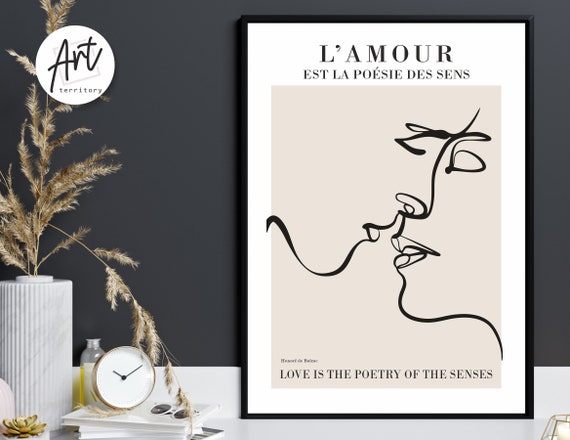 One Line Art Print, Canvas Wall Art, Minimalist Poster