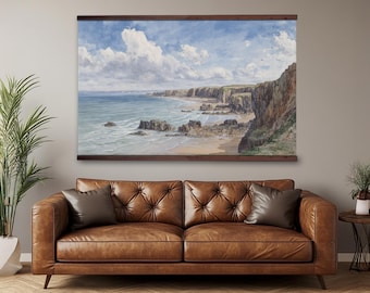 Vintage Coastal Tapestry, Extra Large Canvas Wall Art