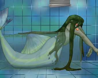 Mermaid Bathwater | Not like that | | Art print A5 | Shiny Fi(sh)nish