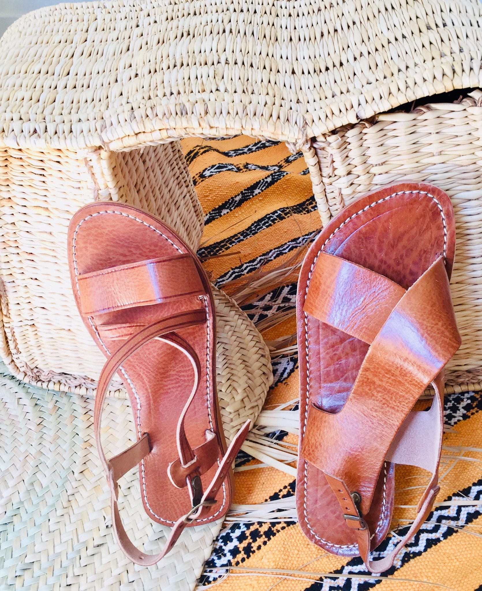 Moroccan Leather Sandals/ Summer Shoes - Etsy UK