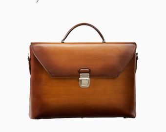 Handmade Vintage Crossbody Flap Business Bag, Leather Bag, Handbag, Messenger Bag, Cross-body Laptop Bag, travel Shoulder Bag