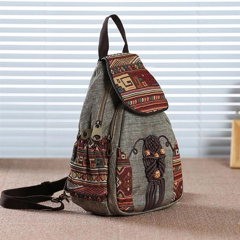 Women's Vintage Backpacks National Style Geometrical Etsy