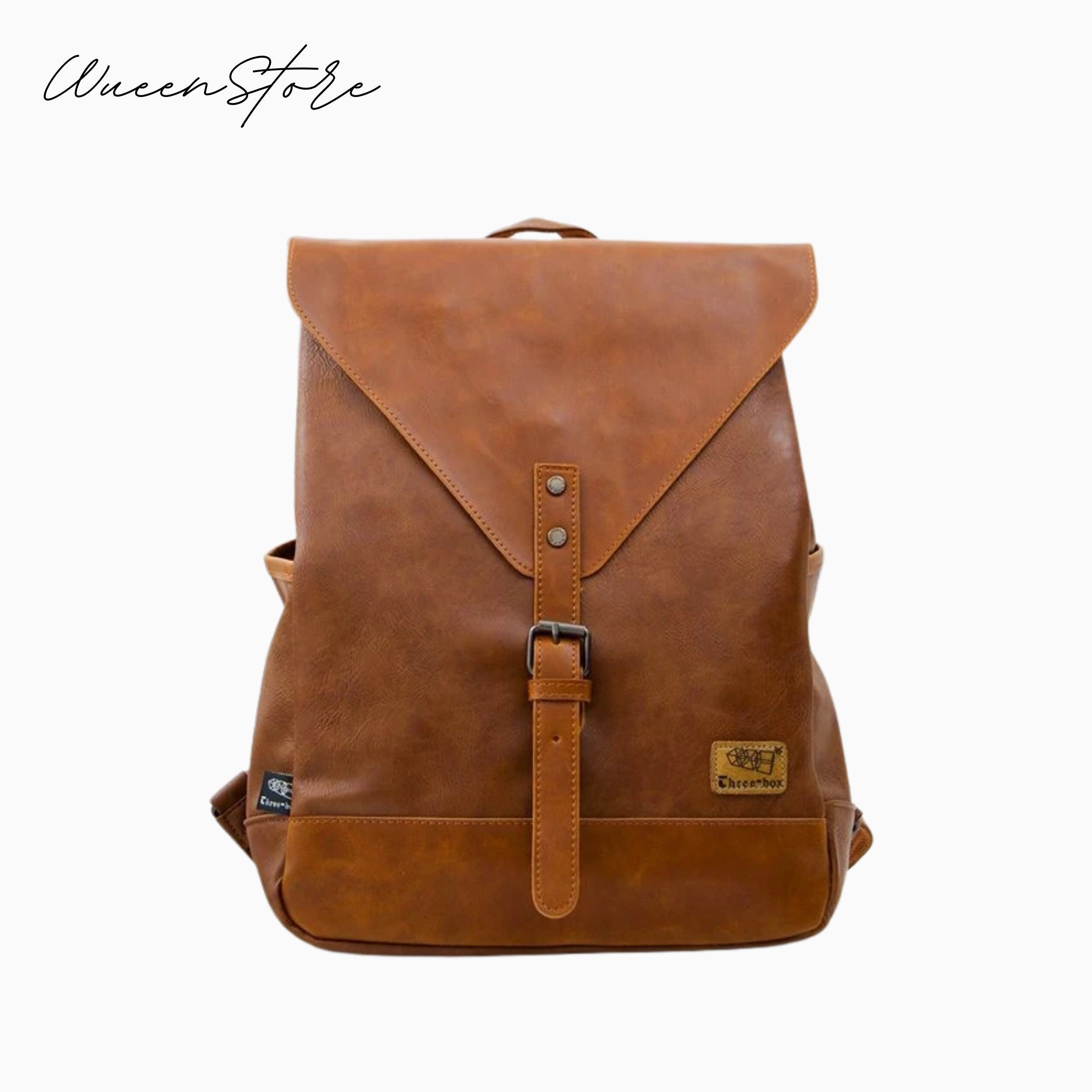 Three box vegan leather cheap