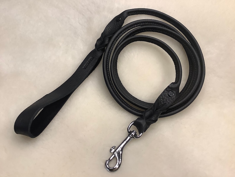4ft Rolled Luxury Soft Leather Leash image 1