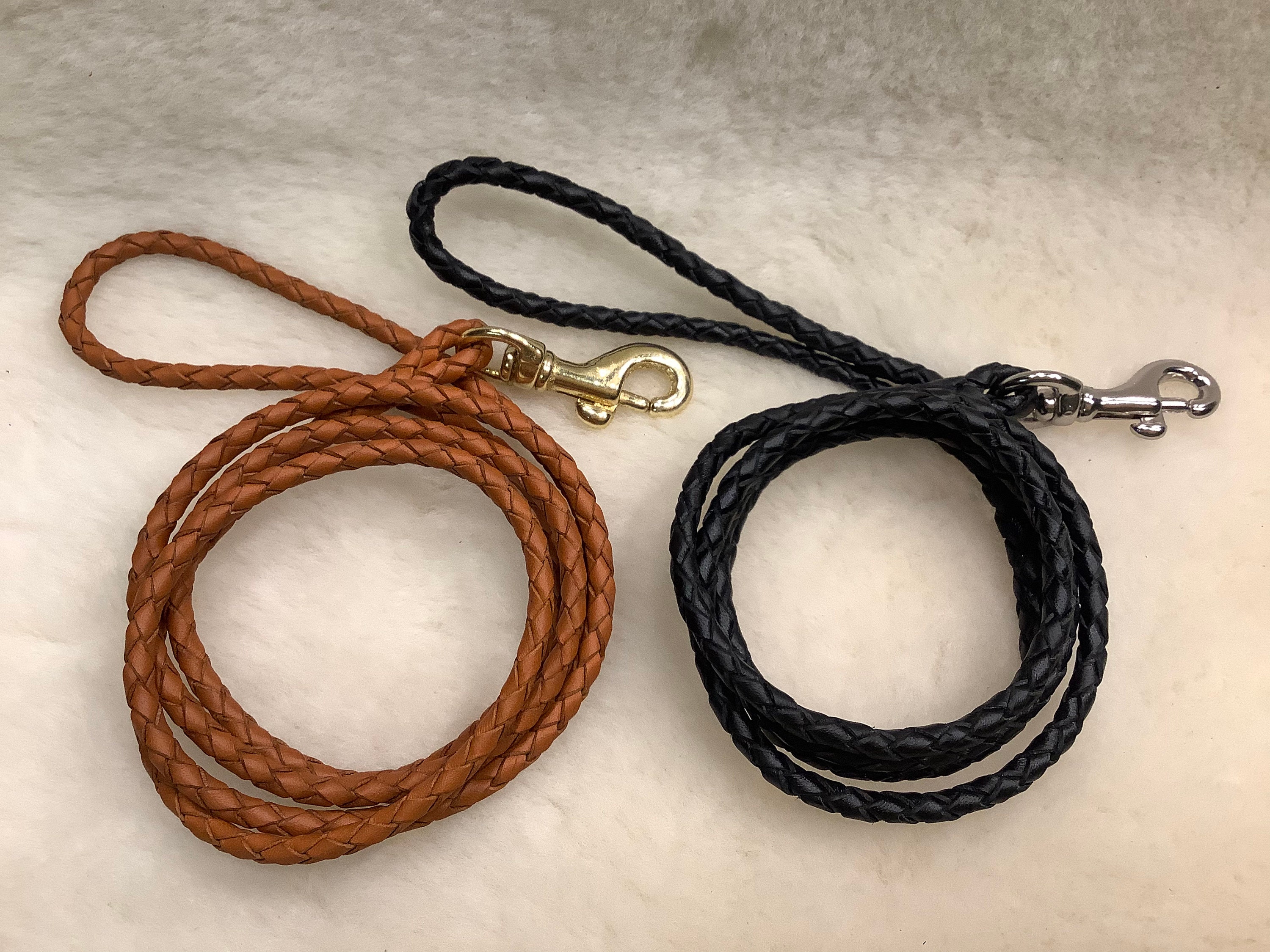 Dog Show Braided Kangaroo Leather Leash Etsy