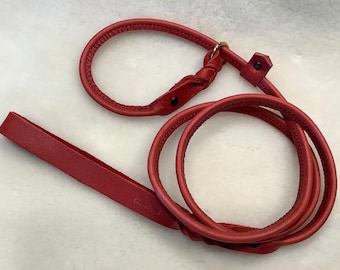 Slip Lead Soft Leather Rolled Sewn Round