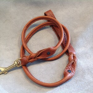 4ft Rolled Luxury Soft Leather Leash image 2