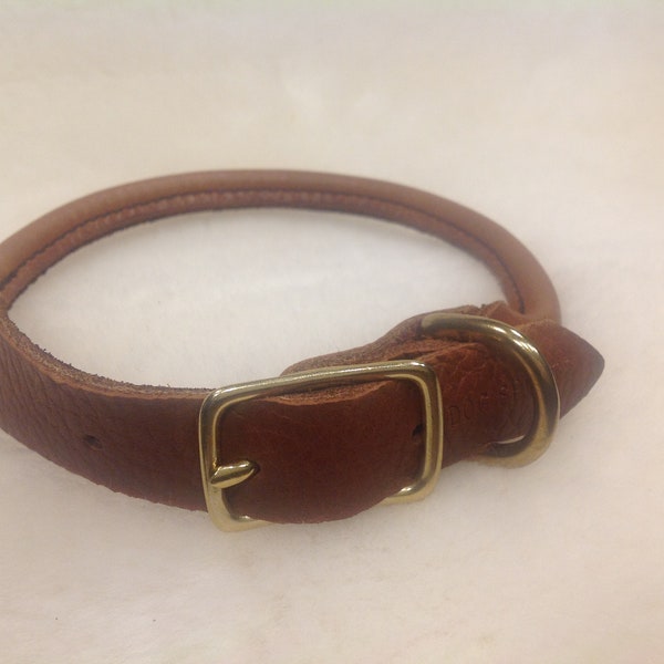 Rolled Soft Leather Buckle Collar