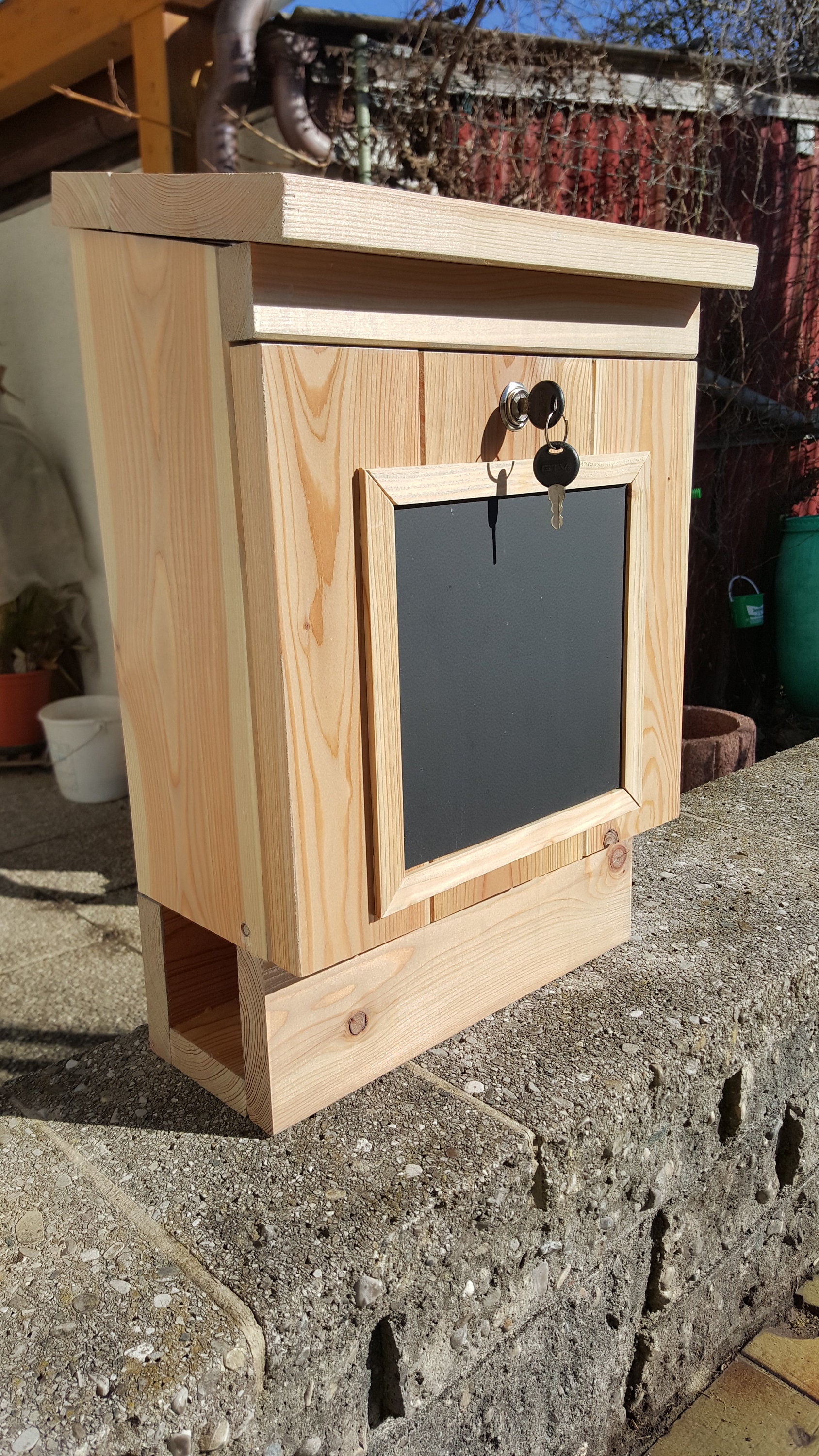 Buzón de madera laca de la caja de correos de madera con | Etsy