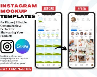 Editable Instagram Mockup Templates | Phone Product Showcase