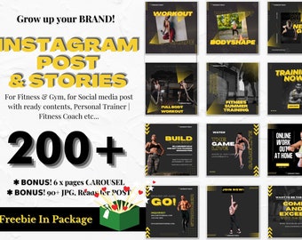 Modèles Instagram fitness, publications sur les réseaux sociaux pour la salle de sport (plus de 200)