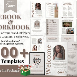 Course Ebook, Ebook & Workbook Templates, Workbook Templates, Editable template, Lead magnet, Worksheets canva templates and freebie
