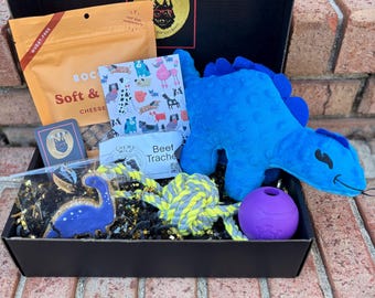 Dino Dog Gift Box: Toys, Treats & Personalized Card