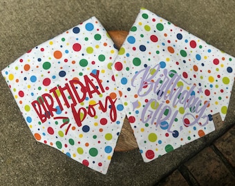 Dog Birthday Bandana - Handmade Tie On Pet Apparel
