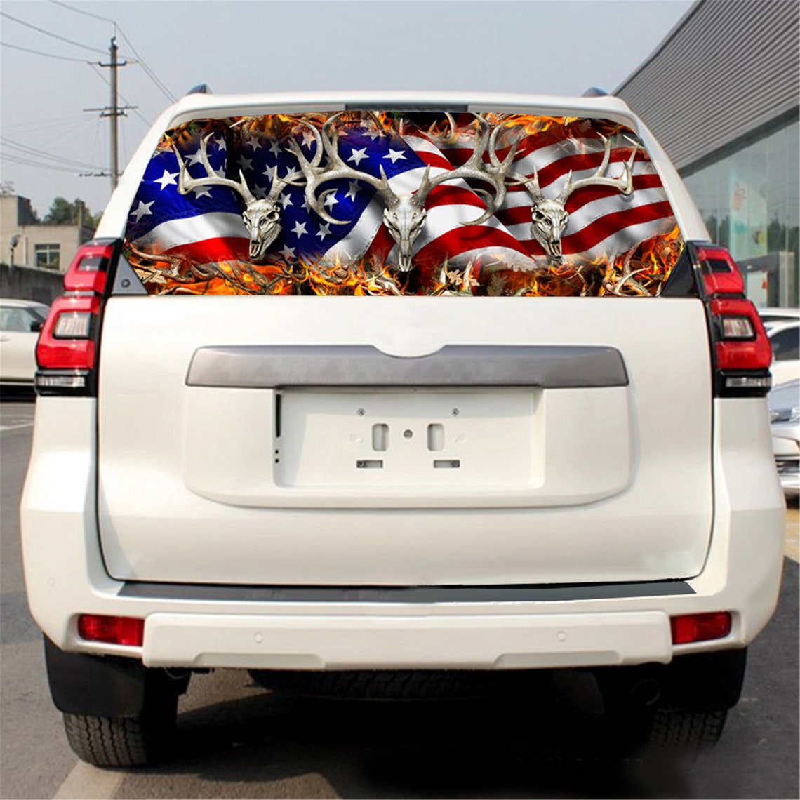 Rear window graphic decal vinyl tint for truck van perforated Etsy