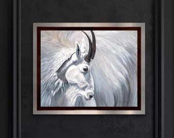 Bergziege Acryldruck, mit mattiertem Fine Art Druck, 13x18