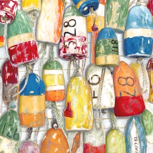 Buoys, 8x8 fine art print from original artwork