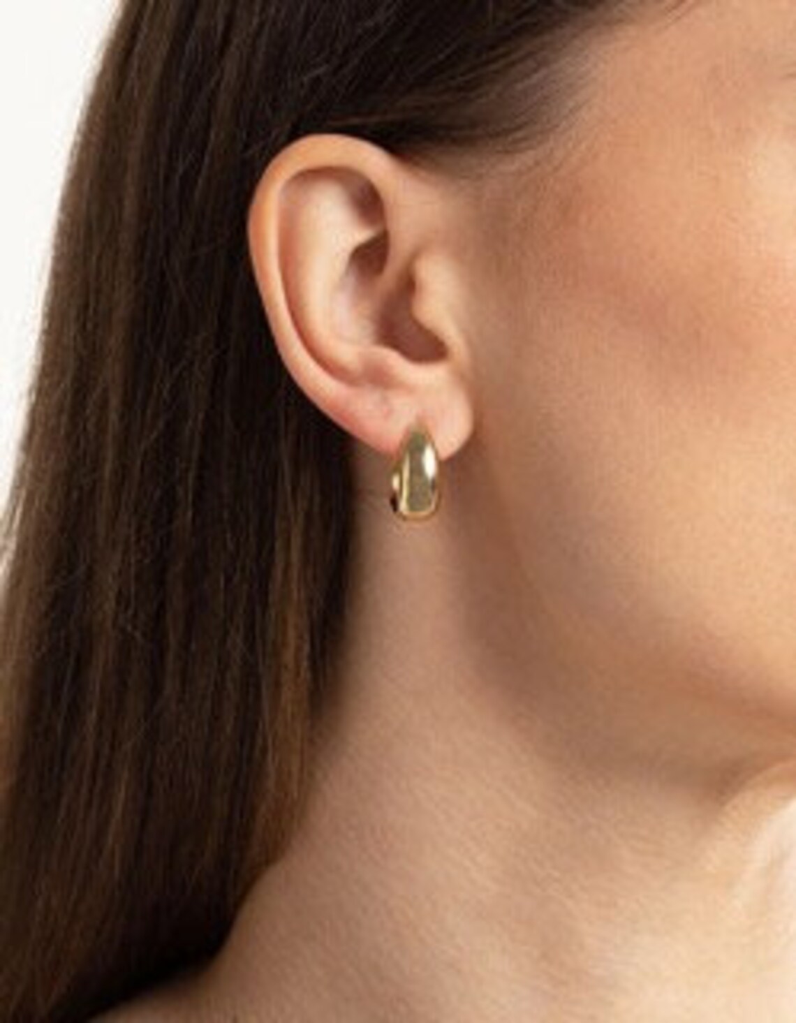 Gold Plated Bold Tapered Hoop Earrings Womens Christmas Gift Free ...