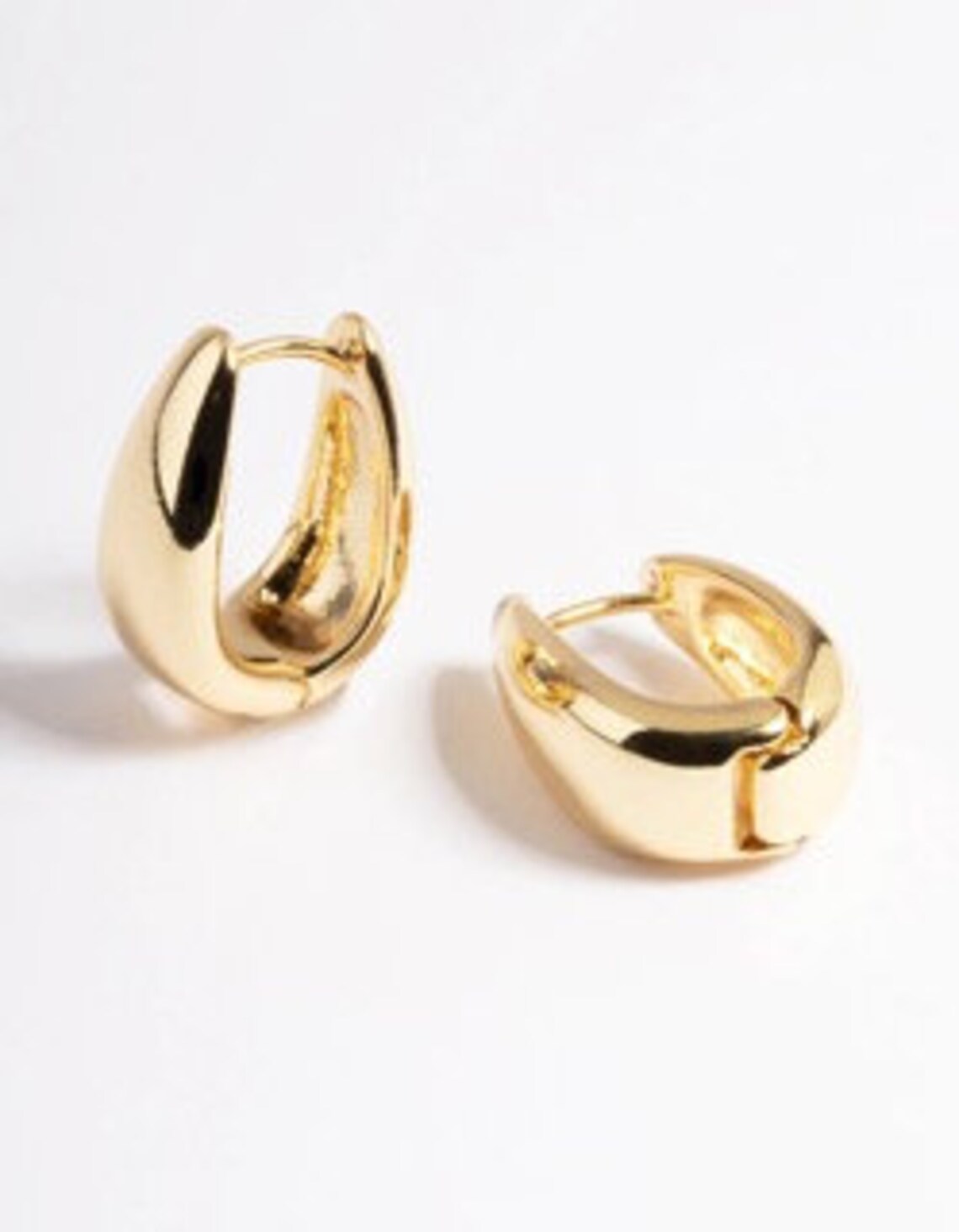 Gold Plated Bold Tapered Hoop Earrings Womens Christmas Gift Free ...